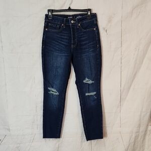 Old Navy O.g. Highrise Straight Button Fly Distressed Blue Jeans